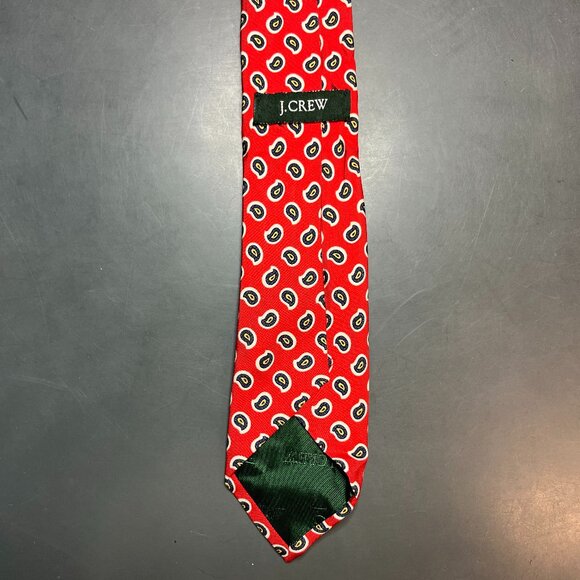 Italian Silk J. Crew Tie Red Paisley - Picture 3 of 4